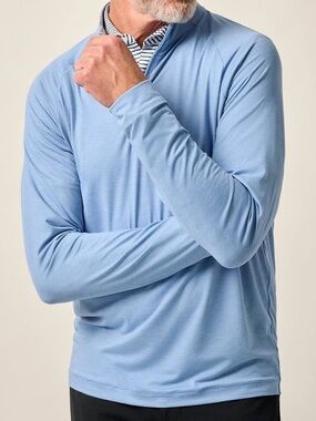 Johnnie-O Seychelles Blue Freeborne Performance Quarter-Zip Light Golf Pullover